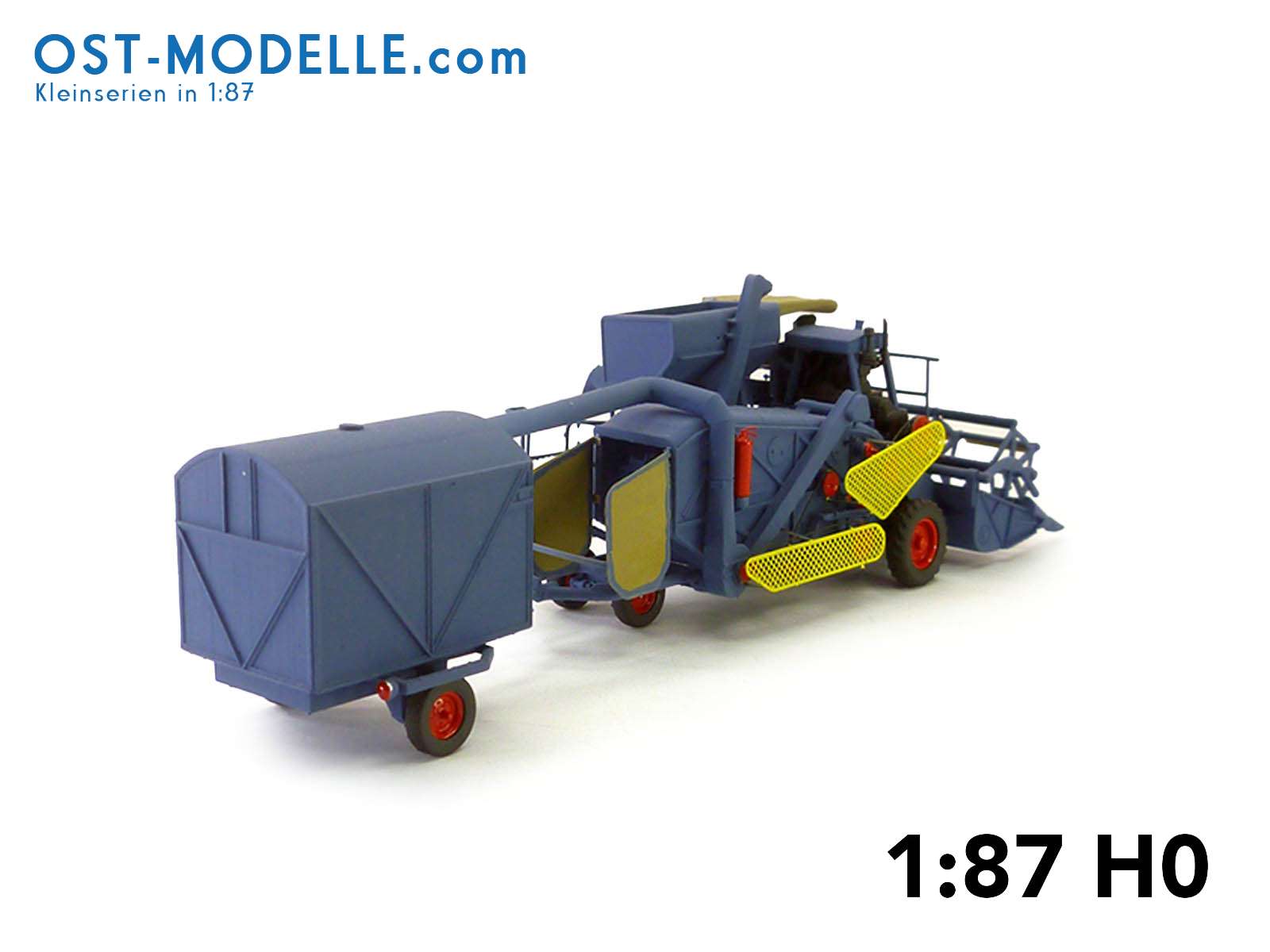 Preview: Maehdrescher E175 mit Spreuwagen blau